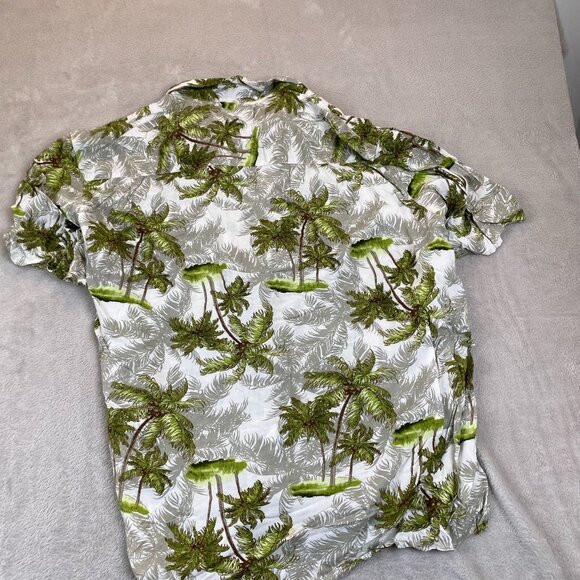 Puritan Mens Hawaiian Shirt XL Palm Tree Print Rayon Tropical Beachwear - Picture 7 of 7